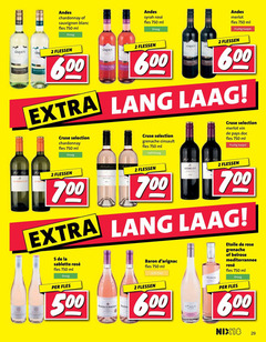  witte wijn rode rose 2 500 600 700 750 andes chardonnay sauvignon blanc fles ml droog flessen syrah rosee merlot fruitig soepel lang laag cruse selection grenache cinsault vin pays la baron licht zoet etoile mediterrannee nix18 