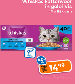  whiskas kattenvoer 40 100 gelei vis 1 fish favourites auswahl les jelly gele maaltijd 40- pak 