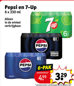  7-up pepsi frisdrank cola 6 7 60 69 330 up ml lime flavour taste zero sugar pak 