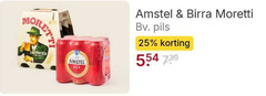  amstel blikjes bier 25 moretti pils 