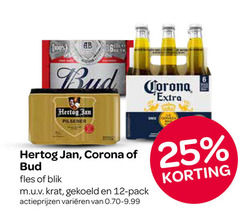  hertog jan corona bud speciaalbieren blikjes bier 6 12 25 100 parking pilsener fles blik krat gekoeld pack varieeren la 