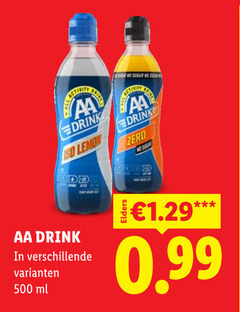 aa sportdranken 500 sugar activity drink lemon ml drinken zero 