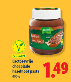  hazelnootpasta 400 label vemondo hazelnut cocoa spread av lactosevrije chocolade hazelnoot pasta 
