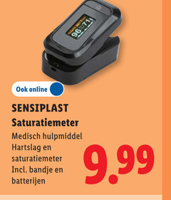  online sensiplast saturatiemeter medisch hulpmiddel hartslag bandje batterijen 