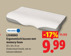  9 30 50 online livarno ergonomisch kussen memory foam cm ondersteunt hoofd nek 