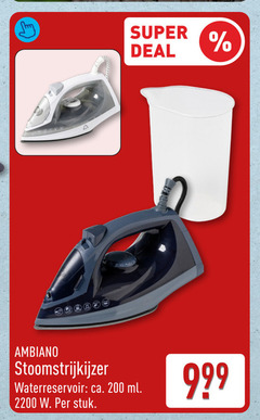  200 super deal stoomstrijkijzer waterreservoir ca. ml stuk 