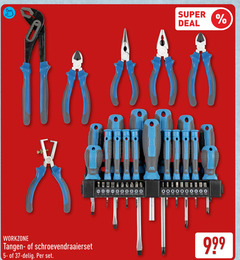  2 workzone tangen schroevendraaierset delig super deal t40 