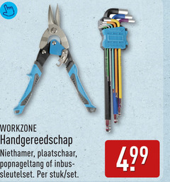  workzone handgereedschap niethamer plaatschaar sleutelset stuk 