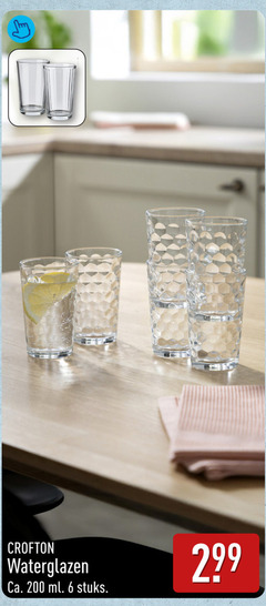  glazen 6 200 waterglazen ca. ml stuks 