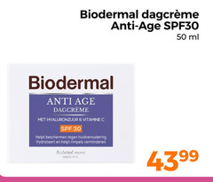  biodermal dagcreme 30 50 1975 anti visage spf30 ml hyaluronzuur vitamine beschermen huidveroudering hydrateert rimpels verminderen naturel 