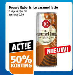  douwe egberts ijskoffie 50 250 ice caramel latte blikje ml actieprijs break creamy 