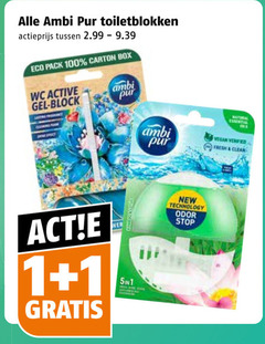  ambi pur toiletblok 1 100 toiletblokken actieprijs eco pack carton box wc active gel 5-in-1 new technology odor stop natural essential fresh clean 