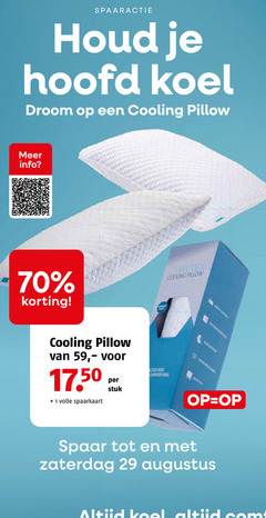  spaarakties spaaractie hoofd koel droom cooling pillow info 1 volle spaarkaart stuk spaar zaterdag 