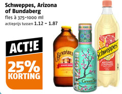  schweppes arizona ice tea frisdrank 25 fles ml actieprijs been green 