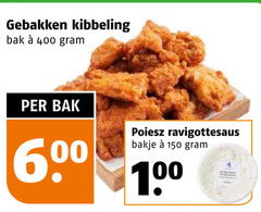  100 150 400 gebakken kibbeling bak ravigottesaus bakje 60 