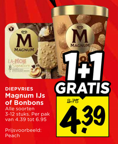  magnum ijslollies la peche diepvries ijs bonbons soorten stuks pak peach 1.1 