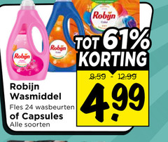  robijn wasmiddel 24 fles wasbeurten capsules soorten 