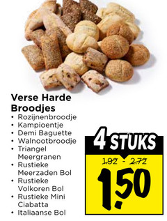  broodjes 4 150 verse harde kampioentje demi baguette triangel meergranen rustieke meerzaden bol volkoren mini ciabatta italiaanse stuks 