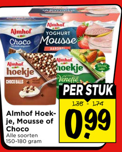  almhof toetje yoghurt choco mousse hoekje balls aardbei hoek soorten stuk 99 