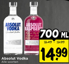  absolut wodka 700 vodka soorten ml 
