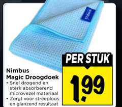  nimbus droogdoek drogend absorberend microvezel materiaal streeploos glanzend resultaat stuk 