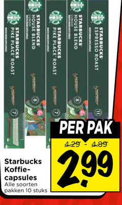  starbucks koffiecups 7 10 11 espresso roast house blend pike koffie capsules soorten pakken stuks pak 