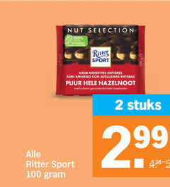  ritter sport chocolade 2 100 ge selection cocoa noir noisettes semi amargo avellanas enteras puur hazelnoot krokant geroosterde hazelnoten stuks 