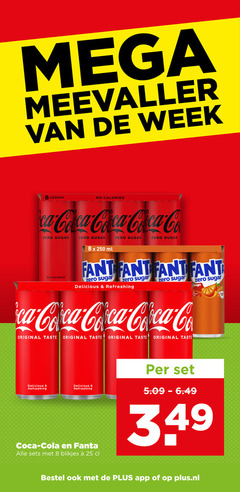  fanta coca-cola cola frisdrank 8 25 250 mega meevaller week calories core co zero sugar ml fant refreshing coca original taste blikjes plus.nl 