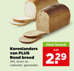  brood korenlanders rond wit bruin volkoren gesneden 