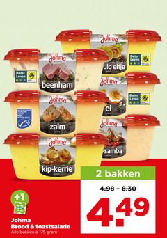 johma salade 2 beter leven twente eitje dieren bescherming beenham gecertificeerd duurzame visserij www.msc.org nl ei zalm 1 buiten zegel servies kip kerrie brood toastsalade bakken 