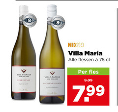  villa maria witte wijn chardonnay east coast be new zealand sauvignon blanc marlborough nix18 flessen fles 