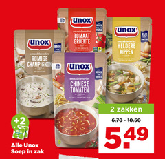  unox soep 2 buiten servies zegel romige eiwitten groenten zak champignon ui bieslook tomaat groente grof gesneden prei gehaktballetjes vermicelli chinese tomaten lente mie vezels beter leven heldere kippen malse stukjes kip wortel doperwtjes zakken rijk 