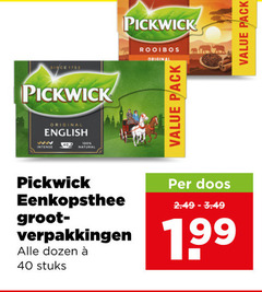  pickwick thee 40 100 since original english intense natural rooibos pack eenkopsthee dozen stuks doos 