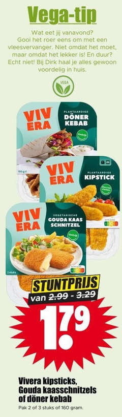  vivera vegetarisch 2 3 160 stuks vega tip vanavond roer vleesvervanger huis plantaardige kebab ge vegetarische gouda kaas schnitzel kipstick 17 kipsticks kaasschnitzels pak 