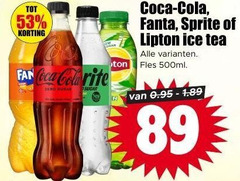  lipton fanta sprite coca-cola frisdrank ice tea cola fan coca zero sugar ton fles 500ml 