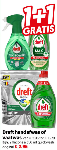  dreft vaatwasmiddel afwasmiddel 1 2 350 power 4x moins minder schrobben platinum uitdagingen pour les coriaces re quickwash 3x langer longtemps handafwas vaatwas ml original 