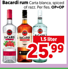  bacardi rum carta blanca spiced razz fles liter 