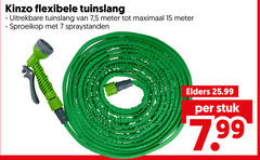  kinzo tuinslang 7 15 flexibele uitrekbare 5 meter maximaal sproeikop elders stuk 