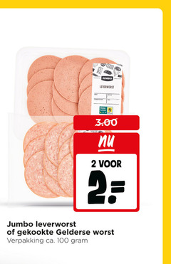  leverworst gekookte gelderse worst 2 100 gewicht jumbo beter leven ca. 
