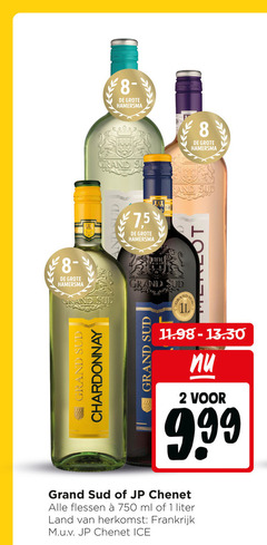  rode wijn rose witte 1 2 8 750 hamersma grand 7 5 chardonnay merlot chenet flessen ml liter land frankrijk ice 