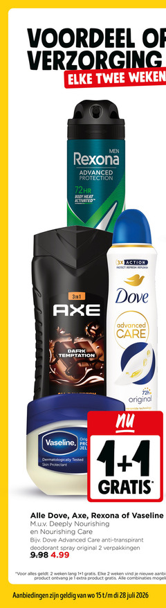  rexona axe dove deodorant 1 2 3 15 28 voordeel verzorging twee weken men advanced protection body heat 3x action protect refresh care dark temptation orig vaseline dermatologisch tested skin protectant 72h original ceramide technology deeply nourishing anti transpirant spray lang nieuwe combinaties 