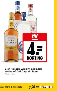  old captain glen talloch esbjaerg rum whisky wodka 1 4 22 28 100 caribbean blended scotch choice by kam char bean vodka fles liter jumbo 