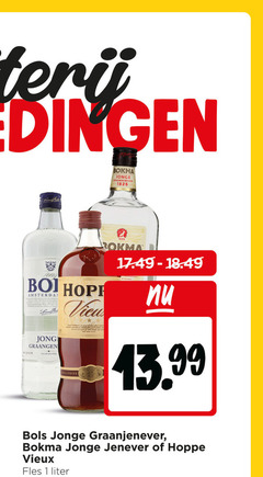  bokma bols hoppe jenever vieux 1 jonge jong hope la honden genever blend kruiden puur fris em ond graanjenever fles liter 