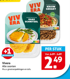  vivera vegetarisch 2 vegetarische kaas schnitzel plantaardig kruim gehakt eiwitrijk stuks 1 messenzegel soorten tofu stuk 