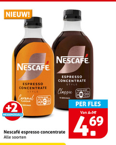  nescafe koffieconcentraat 16 espresso concentrate style caramel 2 flavour servings nutri score classic soorten fles 