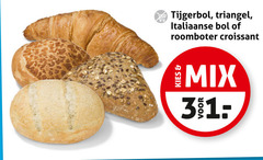  tijgerbol triangel italiaanse bol roomboter croissant mix 