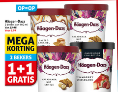  haagen-dazs ijsspecialiteit 1 2 bekers ml mega salted caramel macadamia brittle collection strawberry cheesecake 
