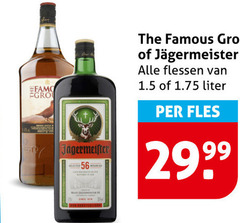  famous grouse jagermeister whisky kruidenbitter flessen liter fles 