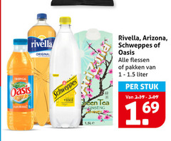  arizona schweppes rivella ice tea frisdrank 1 original indian tonic green ginseng oasis flessen pakken liter stuk tropical 