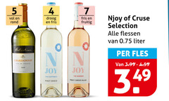  witte wijn rose 4 5 7 droog rond fris cross chardonnay fruitig njoy cruse selection flessen liter fles 3.99 happiness pinot grigio joy summer blush 